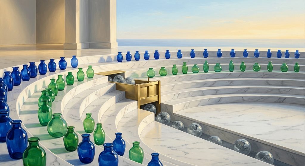 The Tiered Marble Amphitheater & Overflow Sluice — Stepped white Carrara marble amphitheater holding luminous emerald and cobalt glass vessels while a brass sluice gate drains fractured grey orbs The Tiered Marble Amphitheater & Overflow Sluice — Stepped white Carrara marble amphitheater holding luminous emerald and cobalt glass vessels while a brass sluice gate drains fractured grey orbs — How to Fix High Bounce Rates in Klaviyo & Shopify Email (Cut Active Profile Costs by 30%)