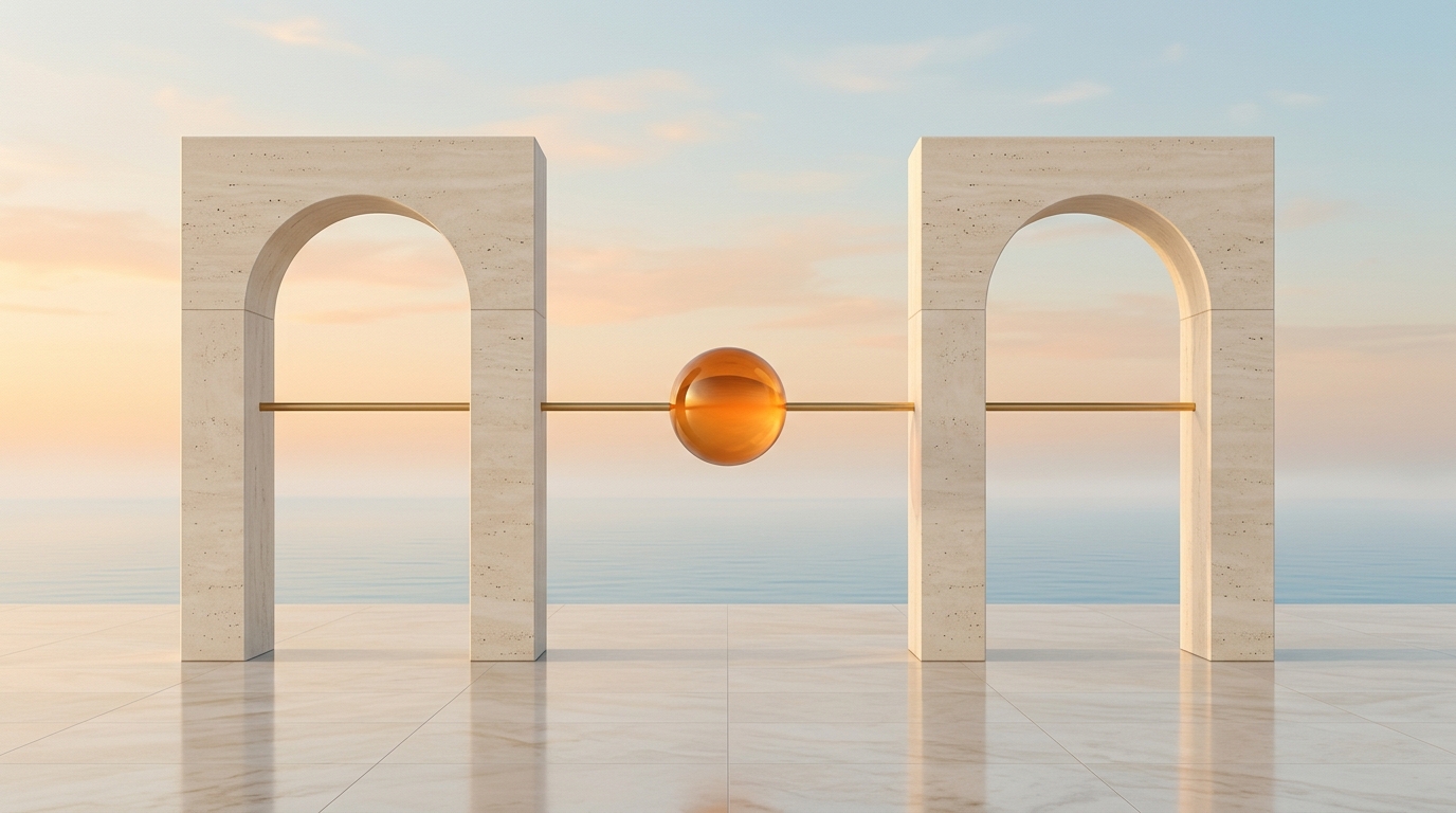 The Twin Porticos of Automated Flow — Minimalist travertine archways linked by a suspended amber orb and brass conduit overlooking a dawn sea representing seamless automated verification The Twin Porticos of Automated Flow — Minimalist travertine archways linked by a suspended amber orb and brass conduit overlooking a dawn sea representing seamless automated verification — How to Automate Email Verification in Zapier: The Complete 2026 Guide